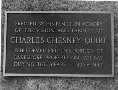 Charles Chesney Quirt Memorial Plaque