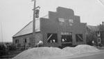 Garage Moved Back for the Building of Stevenson's Hardware, Side View, South river, circa 1950