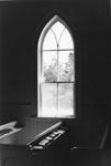 Pew and Window inside St. John's Anglican Church at Eagle Lake