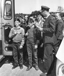 "Keep Ontario Green Crests" are Presented to Pupils from South River School as They Leave the Machar Township Agreement Forest, May 20, 1964