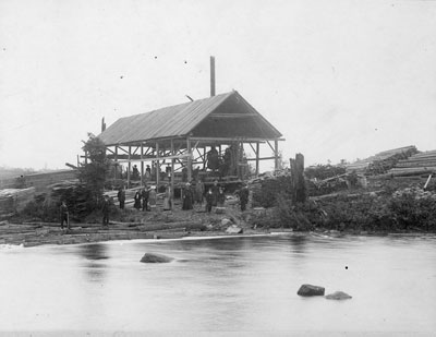 Group of People at Sawmill, circa 1900