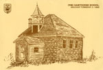 Hand Drawn Postcard of S. S. #7 (The) Hawthorne School, circa 1900
