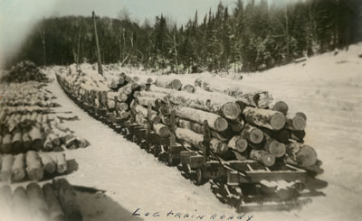 Log Train Ready to be Moved, circa 1920