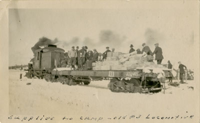 Supplies to Lumber Camp, #3 Locomotive, circa 1930