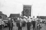 Orange Lodge Banner in a Parade in South River, circa 1940