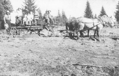 Building Eagle Lake Road, Men on a Horse Drawn Cart, circa 1910