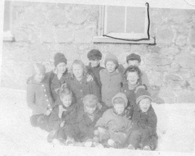 S.S. #1 Machar Group of Children in the Snow, circa 1920