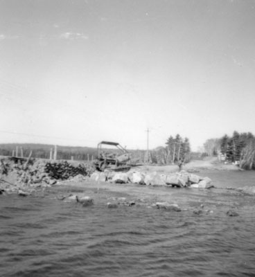 Construction at the Narrows - Bulldozer From the Water