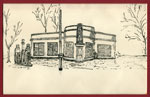 Sketch of Gas Station, South River, circa 1960