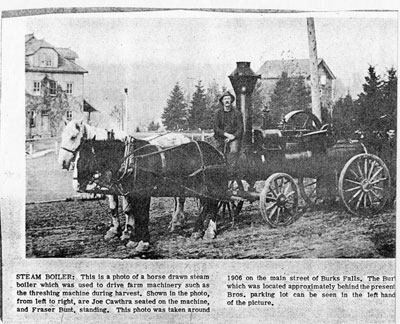 Steam Boiler Newspaper Clipping, circa 1906 and 1990.
