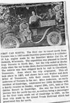 First Car to travel North of Toronto, Newspaper Clipping, circa 1910