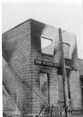 The Royal Bank after a Fire, circa 1920
