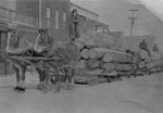 Three Lumber Sleds Going through Sundridge, circa 1920