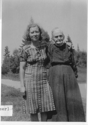 Marjorie Paget & Pioneer Mrs. Cook, circa 1940
