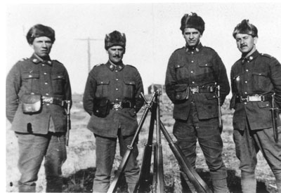 Four Soldiers Standing Outside, circa 1916