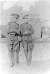 Two Soldiers at a Railroad Station, circa 1916
