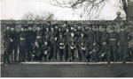 162nd Battalion Posing for a Picture Against a Wall, circa 1916