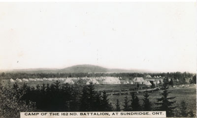 Postcard of Camp of the 162nd Battalion at Sundridge, circa 1916