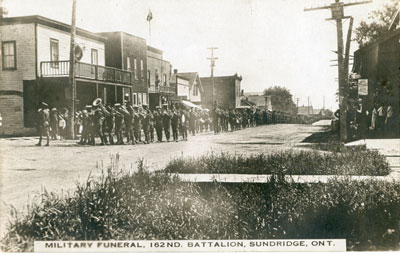 Postcard of a Military Funeral for a Member of the 162 Battalion, circa 1916
