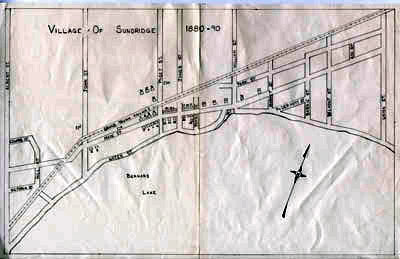 Hand Drawn Map of Sundridge, circa 1880 - 1890, with Typed Legend