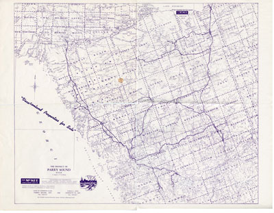 East Parry Sound Gis Map The District Of Parry Sound Map, "Vacationland Properties For Sale":  Sundridge-Strong Digital Collection