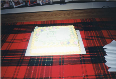 Cake Celebrating 100th Anniversary of the Sundridge Strong Library