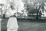 Mary S. Edgar in Yard, circa 1920