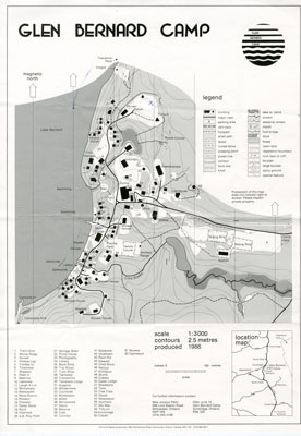 Map of Glen Bernard Camp, circa 1985
