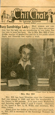 Newspaper Clipping from 'Chit-Chat' Column, enitled &quot;Busy Sundridge Lady&quot;