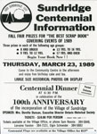 "Sundridge Centennial Information", Flyer, 1989