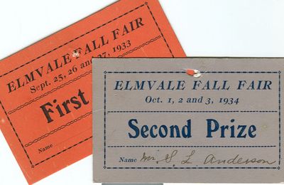 Elmvale Fall Fair Prize Slip