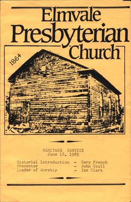 Elmvale Presbyterian Church Heritage Service 1985