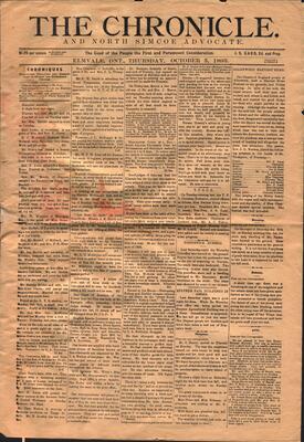 The Chronicle And North Simcoe Advocate October 5, 1893