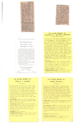 Obituaries 1988-2005 from the Quesnelle Collection