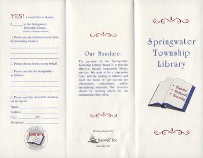 Springwater Township Library Brochure