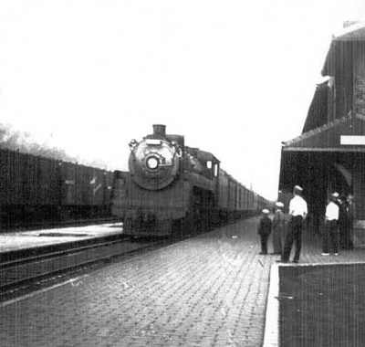 Westbound Passenger Train Arriving At Schreiber (~1947)