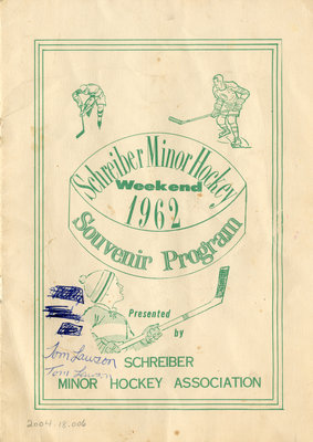 Schreiber Minor Hockey Souvenir Program