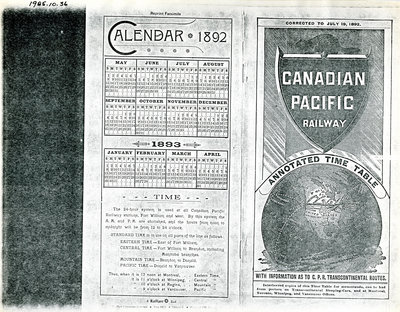 Calendar from 1892