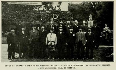 Six Nations Confederacy Chiefs and members at the 1812 Centennial at Queenston Heights.