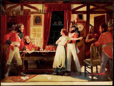 Meeting between Laura Secord and Lieutenant Fitzgibbon, June 1813