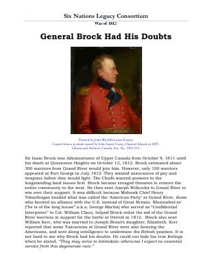 War of 1812 Series (3): Brock Had His Doubts