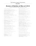 War of 1812 Series (15): Roster of Battles of War of 1812