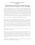War of 1812 Series (25): 1815 Peace Council at Fort George