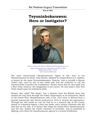 War of 1812 Series (29): Teyoninhokarawen - Hero or Instigator