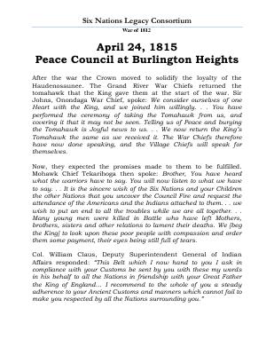 War of 1812 Series (38): Peace Council at Burlington Heights