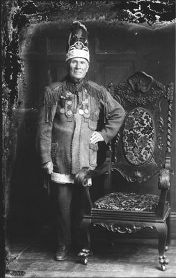 Fred Loft with Military Medals in Old Orange Hall