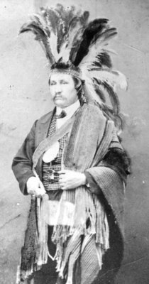 Unknown Man with Possible G.W. Medal and Peacock Feathers