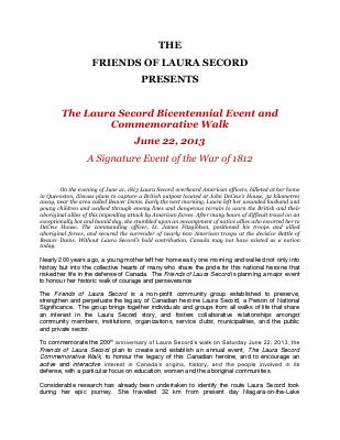 Laura Secord Bicentennial Event