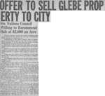Offer to Sell Glebe Property to City
