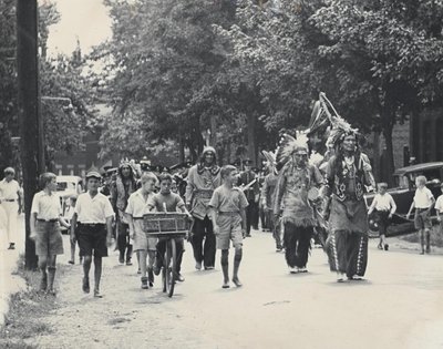 The Six Nations Marching Band in Dundas 1935